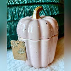 PINK PUMPKIN Fall Halloween 🩷🎃 Ceramic Jar 10 Strawberry Street NWT